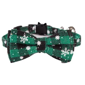 <span class=keywords><strong>Collar</strong></span> de gato de terciopelo navideño con pajarita campana ajustable de 7-12 pulgadas para gatitos gatos adultos para niño niña suministros para mascotas para perros - Product Image 6