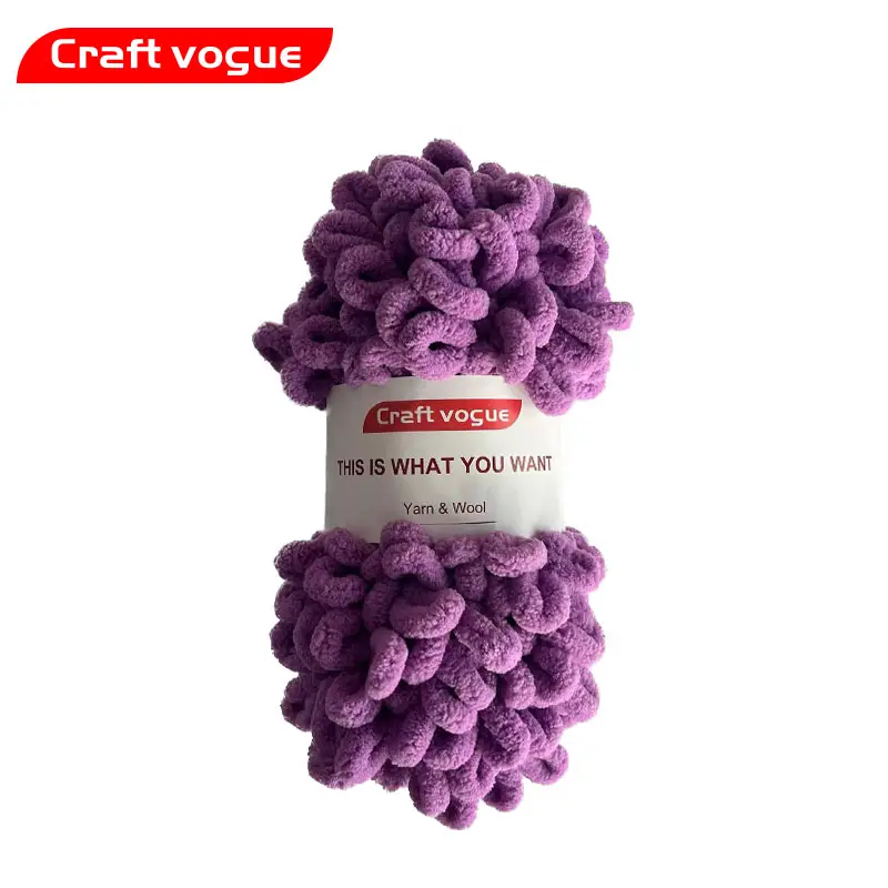 100% polyester crochet tricot poids doigt tricot boucle fil duveteux fil circulaire bouffant fil de couverture fine pour l'hiver