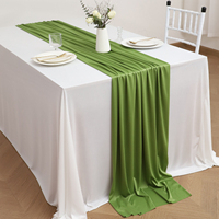 Nouveau chemin de table en soie de lait vert sauge en gros, chemin de table uni personnalisé pour événements extérieurs, banquets et hôtels