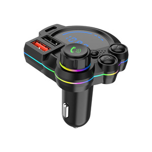 Nuevo cargador de teléfono de coche <span class=keywords><strong>ABS</strong></span> P22, cargador multifunción universal de luz ambiental colorida para coche, reproductor de <span class=keywords><strong>MP3</strong></span> Bluetooth automático - Product Image 1