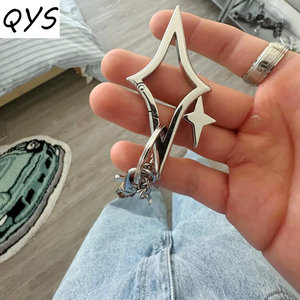 QYS Zinc Alloy Carabiner Keychain UV Printed Cross Pendant Silver Metal Key Ring Waterproof <b>Bag</b> <b>Charm</b> - Product Image 3