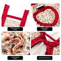 Celemek Dapur Kristal Beludru Logo Kustom, Tahan Lama, Gaya Putri, Pakaian Kerja, Katering, Memasak, Berkebun
