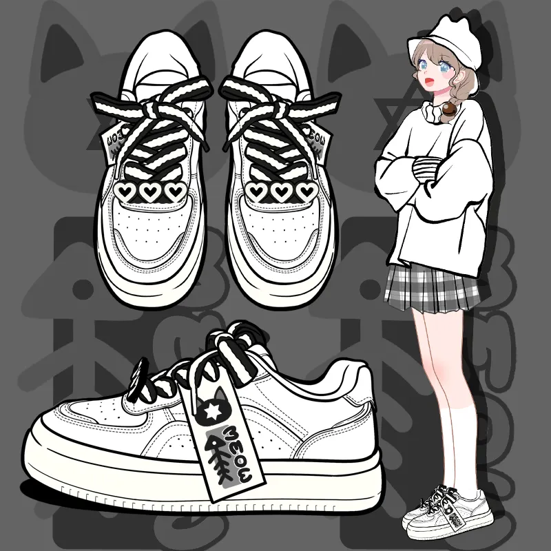 Amy and Michael 2023 New Designers Shoes Cute Girls Students Fashion White Sneakers Female Women Breathable Casual Flat Trainers