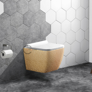 Gold Color Rimless Wall Hung Wc Toilet Porcelain Sanitary Ware Washdown Flushing Wall Hung Toilet - Product Image 2