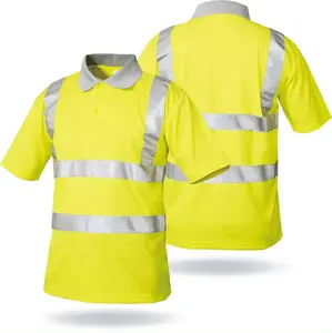 LX Hi Vis DN keren Breathe Polo Shirt dengan Cross Back Workwear Hi Vis Polo Shirt keselamatan reflektif pendek/panjang