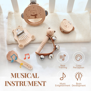 Offre Spéciale : Ensemble d'instruments de musique en bois pour enfants – Xylophone, hochet, cloche, tambour, jouet de percussion pour l'éveil musical des jeunes enfants - Product Image 5