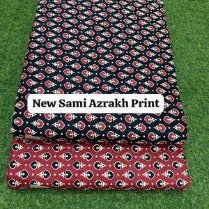 Tissu en coton imprimé authentique Sami Azrakh, textile indien de qualité supérieure avec des motifs traditionnels, adapté aux vêtements ethniques - Product Image 5