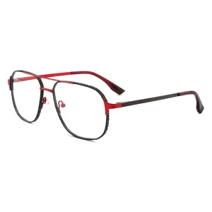 La montura-montura de gafas, montura de Metal de dos tonos, lentes de acetato, lentes ópticas