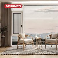 OPUOMEN Inicio insonorizado Durable hacia afuera Columpio Moderno Personalizado Aluminio Vidrio Ventanas abatibles
