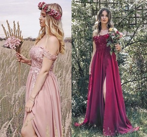 Spitzen-Abendkleid für Damen, Langes Plissiertes Sexy Kleid, Trägerkleid für Trauzeugin - Product Image 2