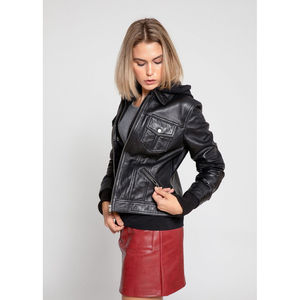 Giacca in Pelle di Agnello Reversibile da Donna Annalise, Logo Personalizzato, Trapuntata e Ricamata, Poliestere, Autunno Primavera, 3XL - Product Image 5