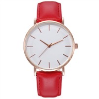 Montre Minimaliste Fine de Haute Qualité avec Logo Personnalisé, Bracelet en Cuir, Personnalisable à Quartz pour Hommes et Femmes, Montres Simples de 40mm SANS LOGO