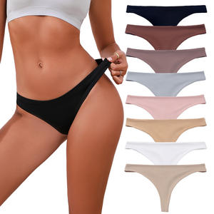 Europese & Amerikaanse Stijl Zacht Ademende Vrouwen String Sexy Low-Rise Naadloze T-Slipjes Naakt Gevoel No Show Comfort Ondergoed - Product Image 1