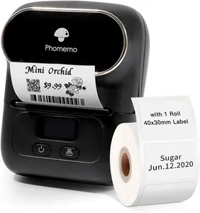 Phomemo M110 Mini imprimante d'étiquettes thermiques Portable 2 pouces 50mm Portable avec papier d'étiquettes blanc 40x30mm carré