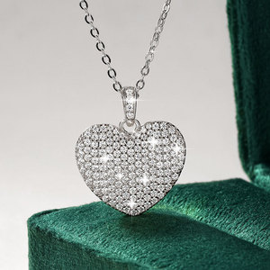 Collier pendentif cœur en zircon plaqué or 14 carats, ensemble complet, bijoux pour la Saint-Valentin, cadeau pour femme - Product Image 5