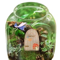 Mini Porte de Maison de Fée en Bois Non Peinte, Décorations de Fête de Maison de Poupée de Noël, à Suspendre sur des Arbres, pour Pâques en Extérieur