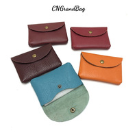 Porte-monnaie en cuir de première qualité avec boucle dissimulée, porte-cartes d'identité, mini porte-cartes de visite portable de couleur unie pour hommes et femmes