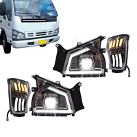 Phare avant LED L/R compatible avec Isuzu Elf 600p Truck série N 04-07 2d LED DRL Halo avec feu de position LHD