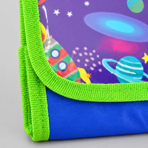 Bolsa de Almuerzo de Cuero <span class=keywords><strong>Framan</strong></span>, Aislada, a Prueba de Fugas, Suave y Moderna, con Nombres, Diseño Plegable, Patrón de Espacio y Robots - Product Image 2