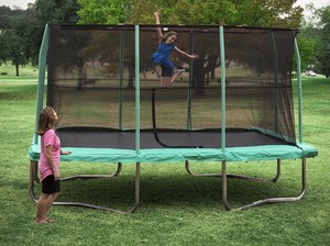 <span class=keywords><strong>Trampoline</strong></span> de gymnastique extérieur carré 10x14 pieds avec filet de sécurité - Cadre en acier robuste pour la maison et le jardin - Product Image 2