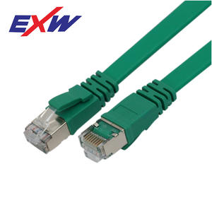 Exw Category 6 Shielded Flat Patch Cord 1M PVC Jacket Nickel Plated Connectors <b>For</b> <b>Computer</b> Network <b>Cables</b> - Product Image 3