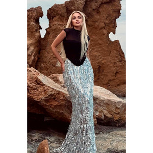 Auza Corset <b>Top</b> <b>Silver</b> Fringe Skirt Dress - Product Image 4