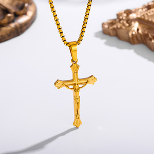 Jésus <span class=keywords><strong>Crucifixion</strong></span> Croix Pendentifs En Acier Inoxydable Religieux Chrétien - Product Image 5