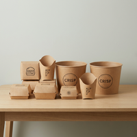 Boîte à frites jetable en papier APP ECO, emballage alimentaire personnalisé, boîte à ailes de poulet, boîte à burger, conteneur pour la restauration rapide à emporter