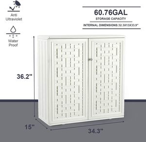 Vente en gros d'usine <span class=keywords><strong>Armoire</strong></span> <span class=keywords><strong>de</strong></span> rangement <span class=keywords><strong>de</strong></span> <span class=keywords><strong>jardin</strong></span> extérieure en résine plastique HDPE à double <span class=keywords><strong>porte</strong></span> étanche et résistante avec étagères en métal - Product Image 2