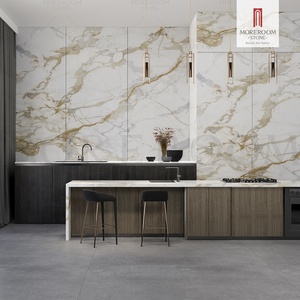 Moreroom 1600x3200mm Losa de piedra sinterizada de oro Calacatta de gran tamaño para pared - Product Image 4