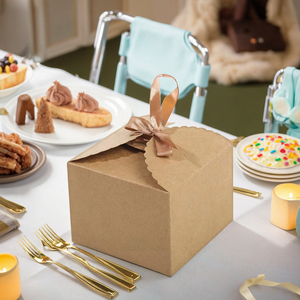 Cajas de Regalo de Papel Kraft Personalizadas al por Mayor, con Estampado para Decoraciones de Bodas, Fiestas y Cumpleaños - Product Image 2