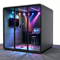 Cabine de bureau modulaire insonorisée en aluminium moderne pour hôtel, cabine de chant et de karaoké, espace de bureau silencieux