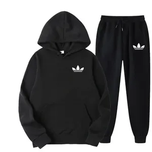 Nuova Tuta Sportiva da Uomo Stampata Casual per Jogging all'Aperto, Set <span class=keywords><strong>con</strong></span> <span class=keywords><strong>Cappuccio</strong></span> in Pile di Lusso 100% Nylon, Felpa <span class=keywords><strong>con</strong></span> <span class=keywords><strong>Cappuccio</strong></span> + Pantaloni - Product Image 1