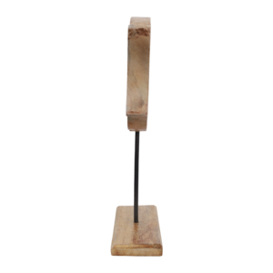 Scultura di pesce in legno su base per decorazioni domestiche, accento costiero, in legno di mango - Product Image 5