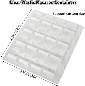 Temizle Macaron kapaklı konteyner Blister plastik Macaron ambalaj kutuları tepsi macaron kutusu - Product Image 5