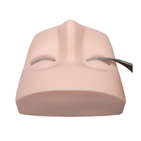 Tête de Mannequin d'Entraînement en Silicone pour Extension de Cils 3D, Blanc Brun, 3 Couches, Vente en Gros