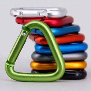 Custom Durable Outdoor Climbing Hammock Locking <b>Clips</b> Keychain Hook Triangle Type Aluminum Alloy Carabiner Laser Engraved - Product Image 2