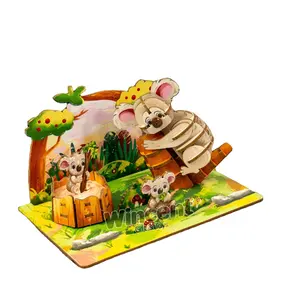 Wincent Wood Crafts Assemble Toys C061 Wooden Koala Animal Desktop Decoration DIY 3D Puzzles