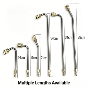 Lance d'extension pour nettoyeur haute <span class=keywords><strong>pression</strong></span> à connexion rapide 1/4 30 °   90 °   Lance de pulvérisation courbée en acier inoxydable 120° avec buse incurvée pour le nettoyage automobile - Product Image 1