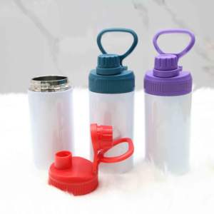 Vaso Térmico Antiderrames <span class=keywords><strong>de</strong></span> 12 oz para Niños, Botella <span class=keywords><strong>de</strong></span> <span class=keywords><strong>Agua</strong></span> <span class=keywords><strong>de</strong></span> Acero Inoxidable <span class=keywords><strong>de</strong></span> 350 ml con Asa y Tapa <span class=keywords><strong>de</strong></span> Rosca, Apta para Sublimación - Product Image 2