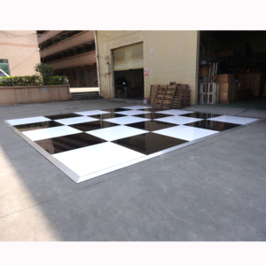 Pista de Baile Modular de Madera en Blanco y Negro para Bodas al Aire Libre - Product Image 4