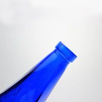 Botella de Agua de Vidrio Vacía de Alta Gama con Forma de Diamante y Tapa, 350ml 500ml 850ml, Nuevo Diseño Lujoso y Único, Transparente