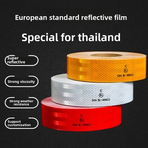 เทปสะท้อนแสงสีขาว เหลือง แดง ECE 104 R 104R แบบมีกาวในตัว สำหรับรถยนต์ รถบรรทุก ใช้สำหรับทำเครื่องหมายเพื่อความปลอดภัย - Product Image 6