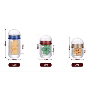 Small Acrylic Plastic Bullet Rocket Pill Storage Box Container Acrylic Pill Box