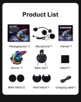 Casque de moto Y21 avec écouteurs Bluetooth, assistant vocal IA et lumière SOS, étanche IP6, prise en charge de la radio FM et de l'audio