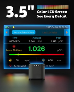 Detektor Radon Pembaruan 10 Menit Layar Besar 3,5 inci Pemantauan Radon Jangka Panjang dengan Grafik Data Ekspor PDF, Alarm Suara & Visual PCi/L & Bq/m³ - Product Image 2