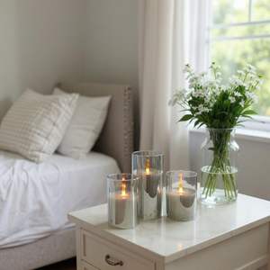 Ensemble de bougies LED sans flamme 3D personnalisées, 3 pièces, fonctionnant sur piles, avec télécommande, décorations sûres pour la maison, pour les mariages - Product Image 3