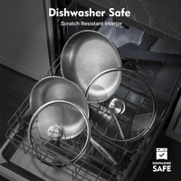 Wajan Smartpan Pure Titanium Motif Palu Profesional, Wajan Masak Titanium untuk Rumah, Wajan Anti Lengket untuk Dapur