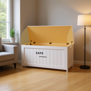 Mobiletto contenitore per soggiorno moderno scandinavo con anta a persiana in legno, scomparto singolo, arredamento per la casa D0100HAHXTW - Product Image 2