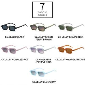Lunettes de soleil carrées à petite monture, couleur gelée, avec rivets, protection UV400, personnalisables avec logo, pour hommes et femmes, collection mode 2025 - Product Image 4